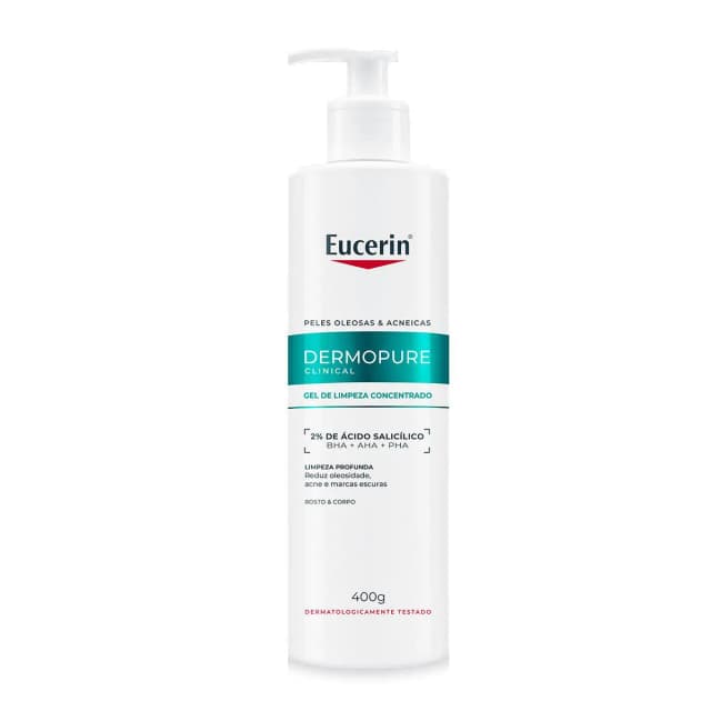 Embalagem do Gel de Limpeza Facial Dermo Pure Concentrado da marca Eucerin