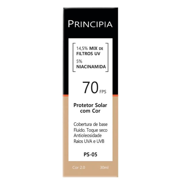 Embalagem do Protetor Solar Facial PS-05 FPS 70 da marca Principia Skincare