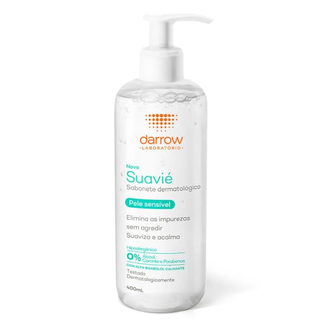 Embalagem do Sabonete Líquido Dermatológico Suavié Pele Sensível da marca Darrow