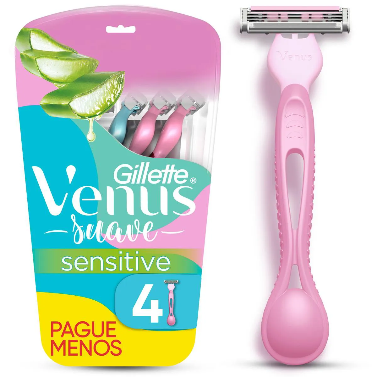 Embalagem do Aparelho de Depilar Venus Suave Sensitive da marca Gillette