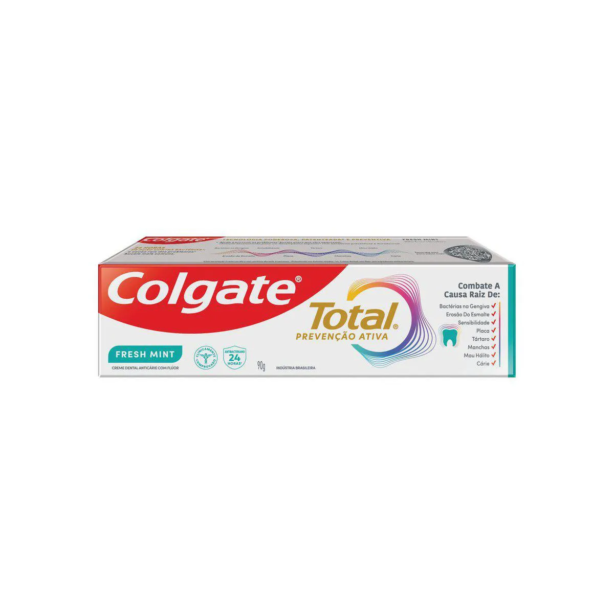 Embalagem do Creme Dental Total Prevenção Ativa Fresh Mint da marca Colgate