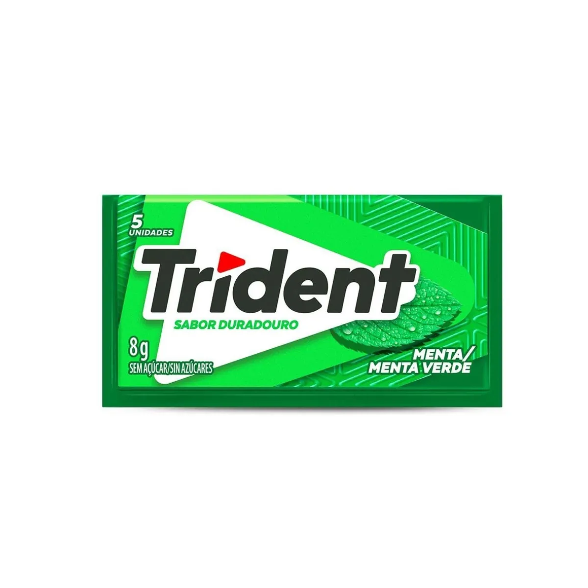 Embalagem do Goma de Mascar Menta Sem Açúcar da marca Trident
