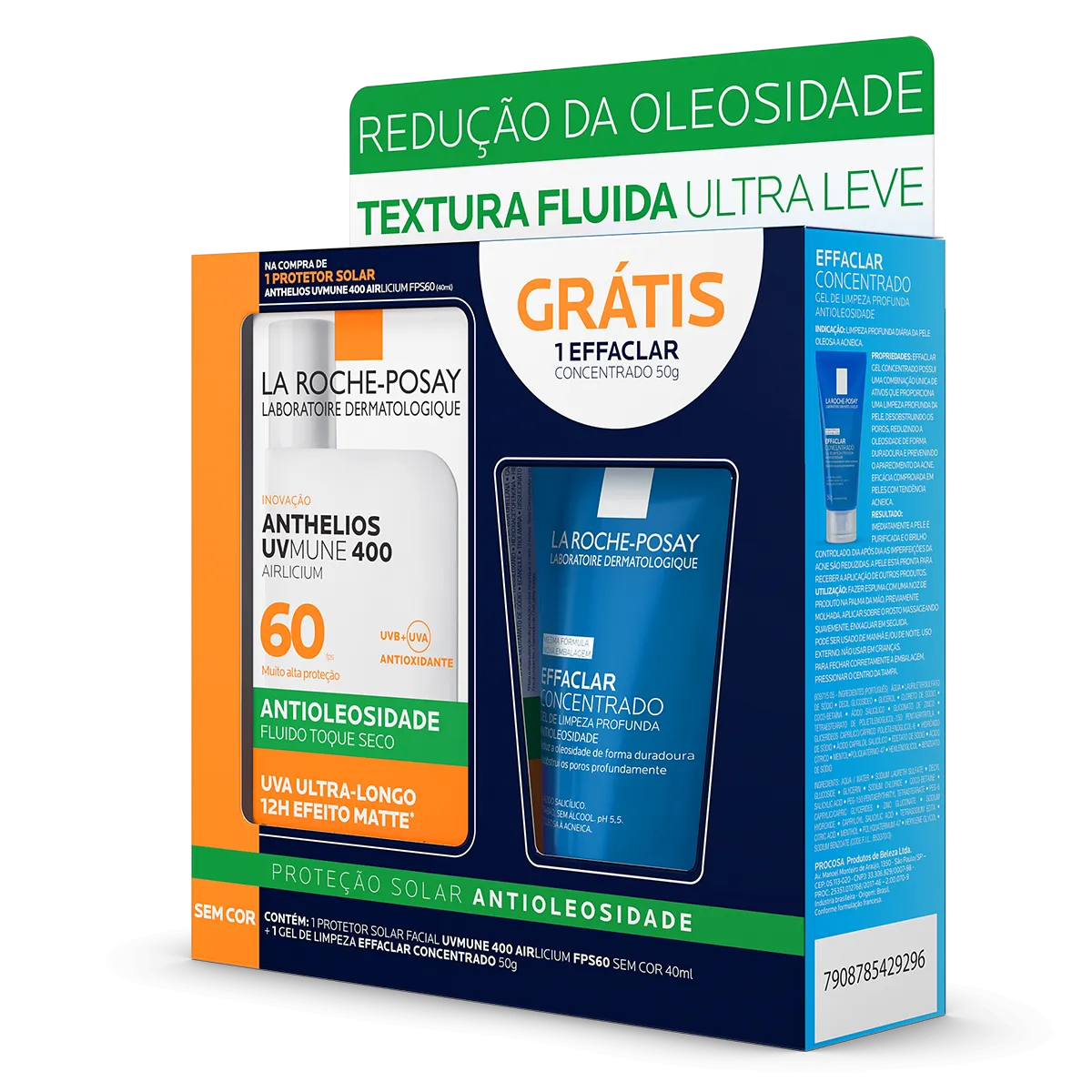 Embalagem do Kit La Roche-Posay Protetor Solar + Gel de Limpeza Effaclar