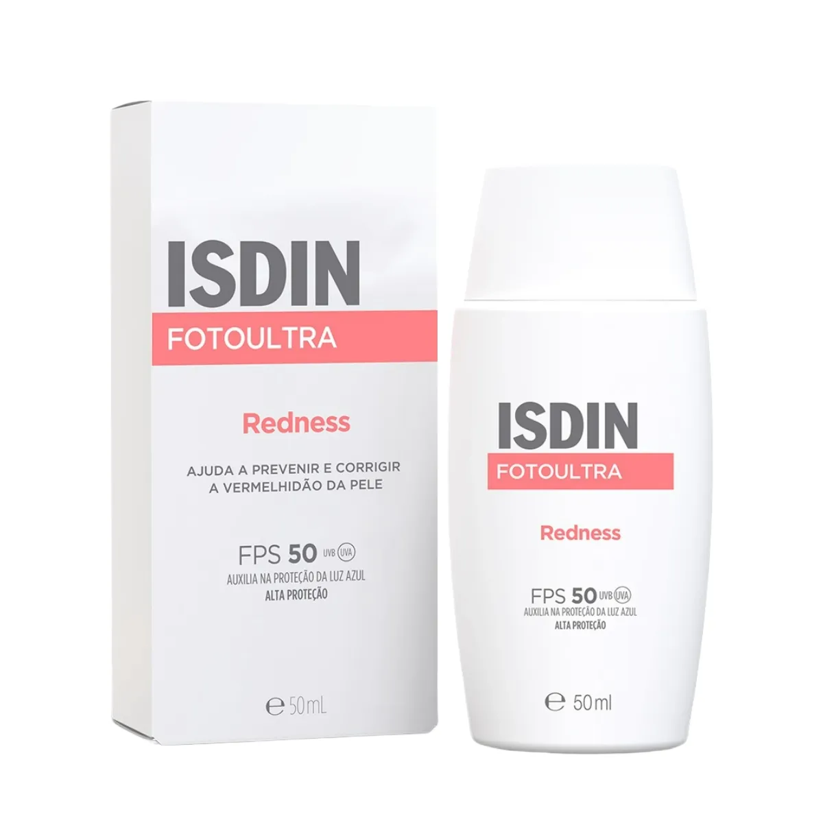 Frasco do Protetor Solar Facial Isdin FotoUltra Redness FPS 50