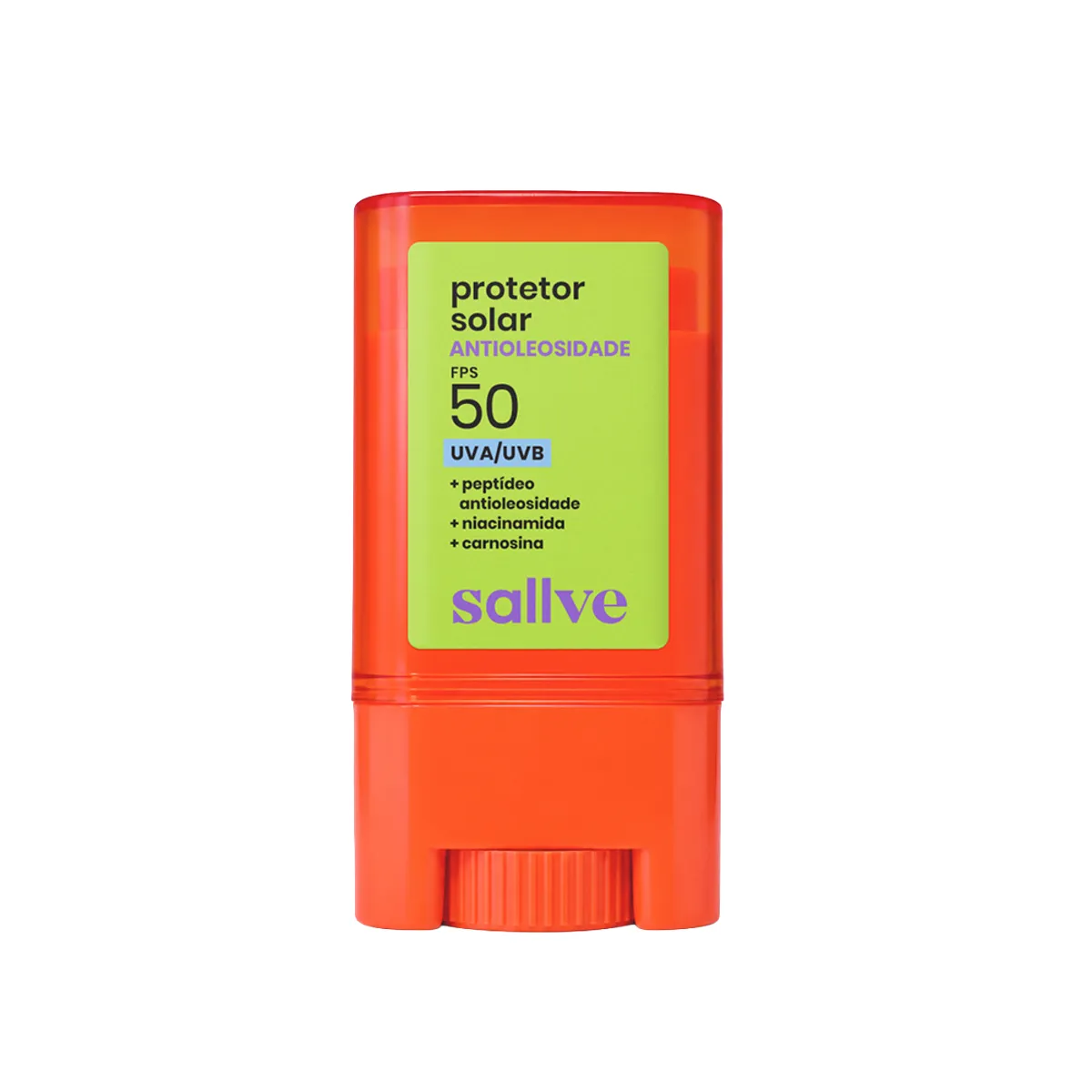 Embalagem do Protetor Solar Facial Antioleosidade Bastão Sallve FPS 50