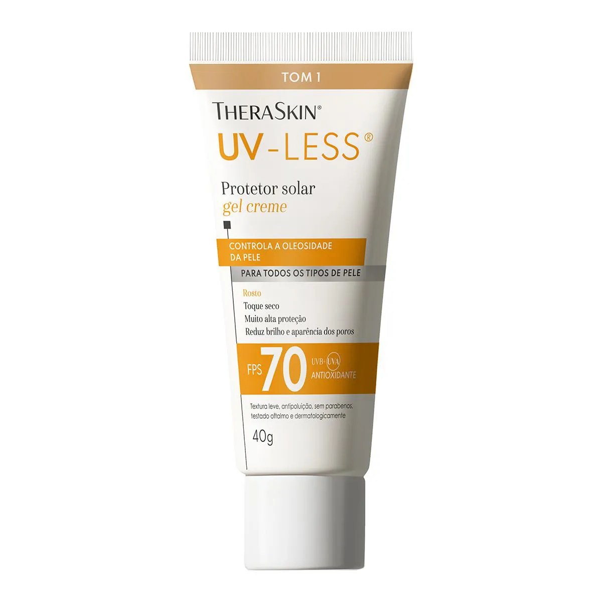 Bisnaga de Protetor Solar Facial TheraSkin UV-Less FPS 70 tom 1 40g