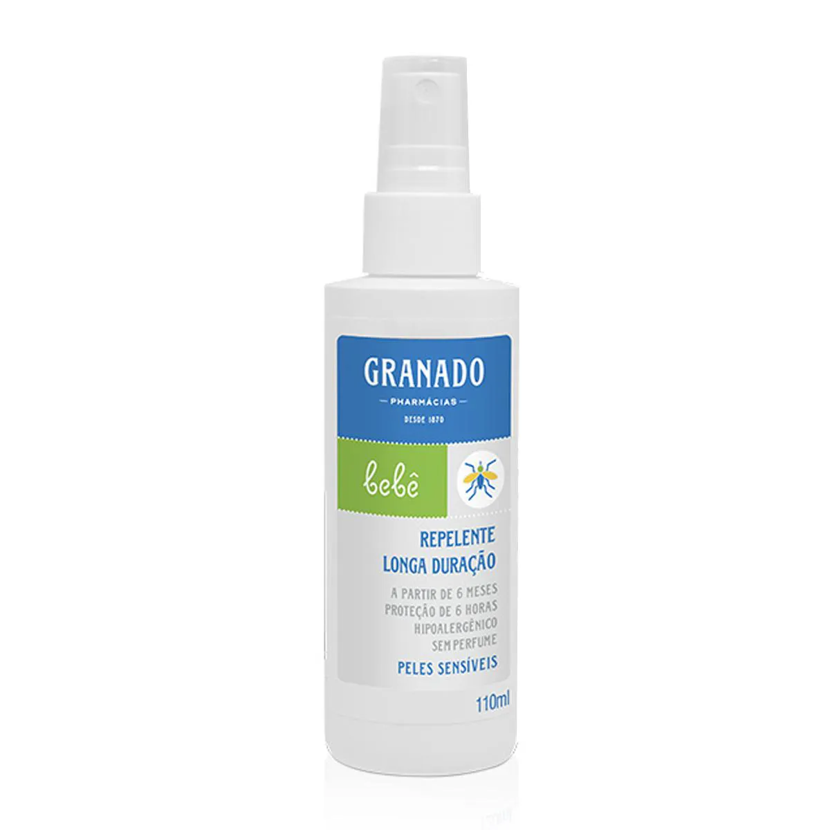 Frasco de Repelente Granado Bebê Peles Sensíveis 110ml
