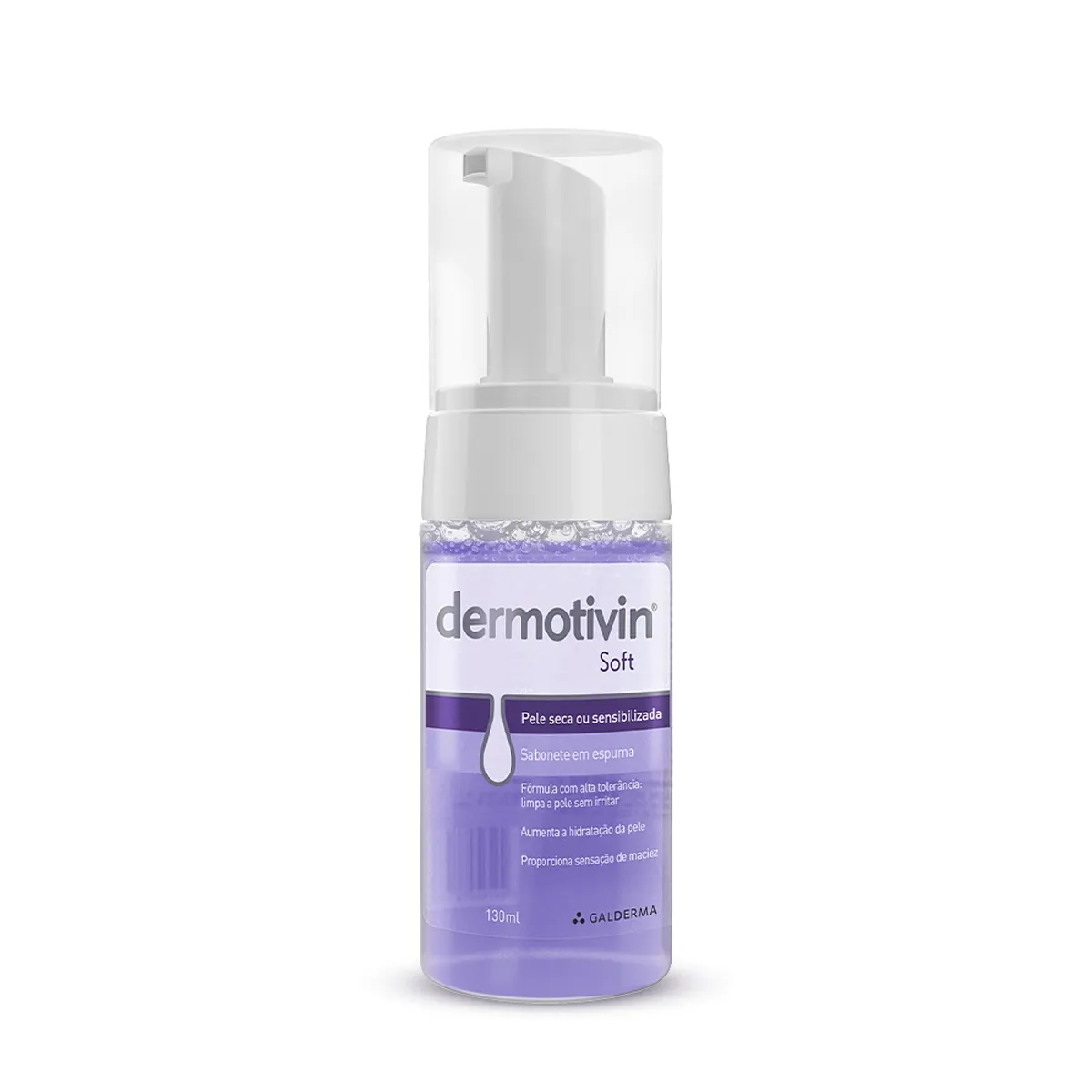 Embalagem do Sabonete Facial em Espuma Soft Pele Seca ou Sensível da marca Dermotivin