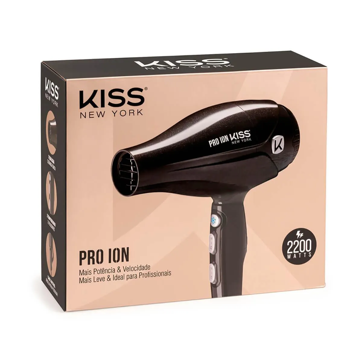 Embalagem do Secador de Cabelo Pro Ion da marca Kiss New York