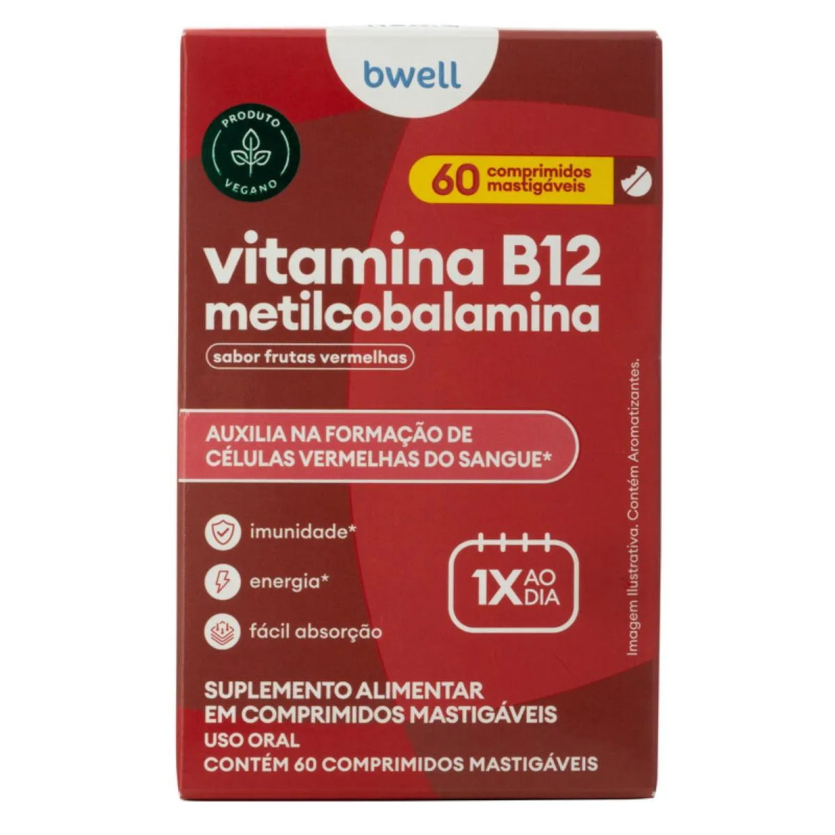 Embalagem do Vitamina B12 Frutas Vermelhas da marca Bwell