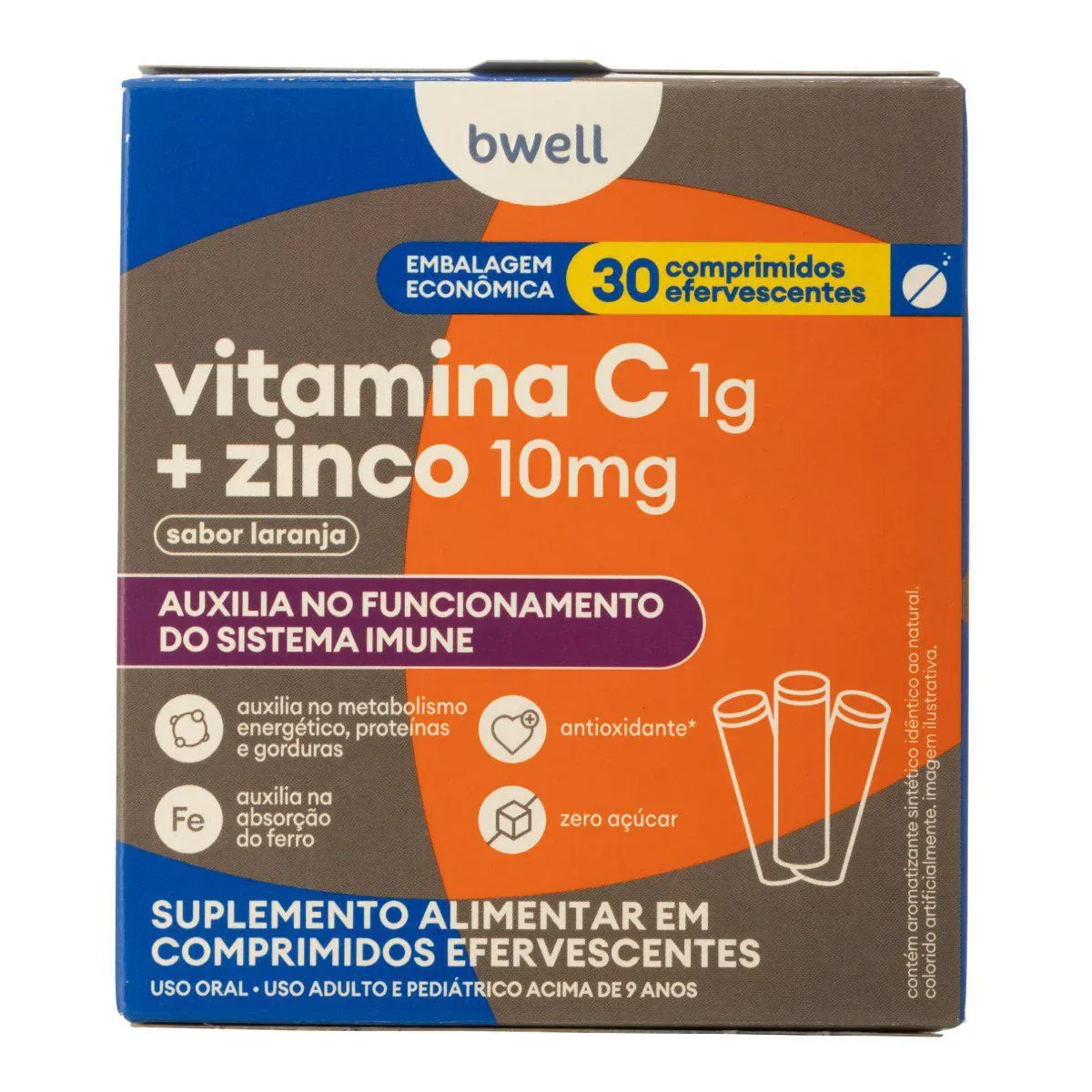 Embalagem do Vitamina C + Zinco da marca Bwell